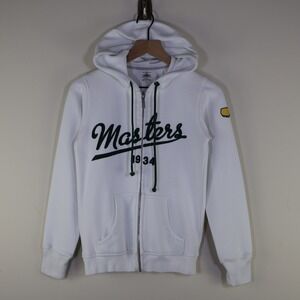 Masters Clubhouse Collection Red Jacket Zip Up Hoodie Small White Golf Sporty